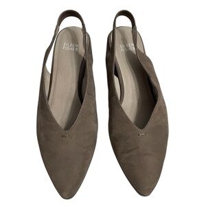 Eileen Fisher Devi Nubuck Slingback Wedge Sandals